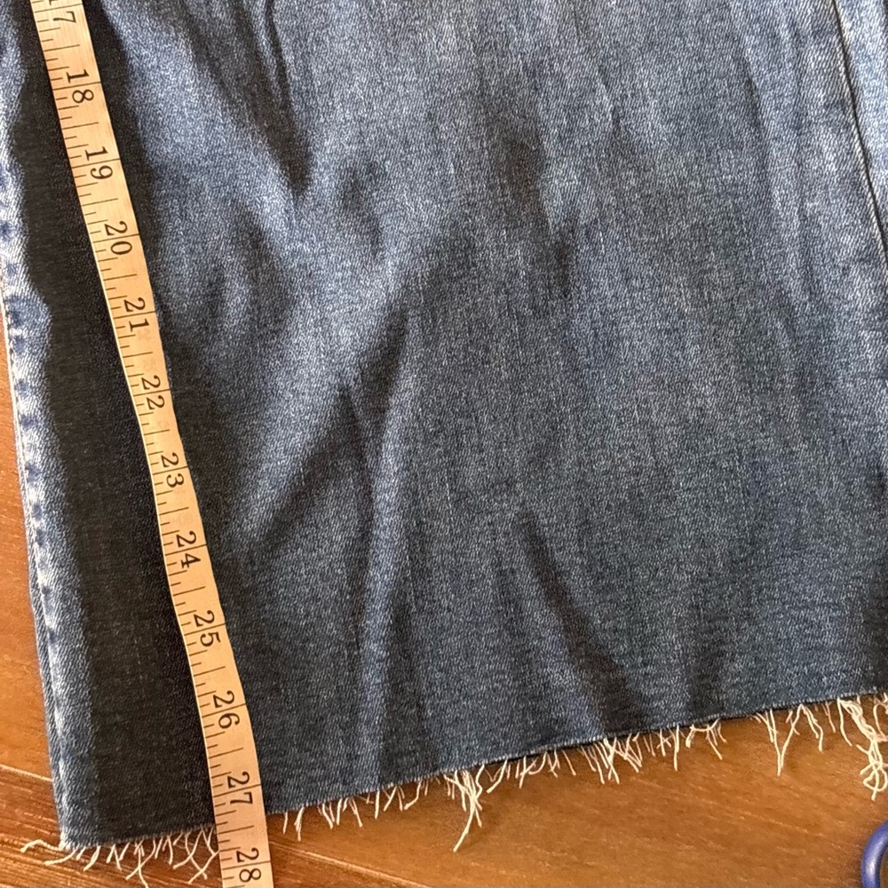 Kut from the Kloth Meg High Rise Fab Ab Ankle Wide Leg Raw Hem, Med Wash, Sz 14 - Picture 10 of 13